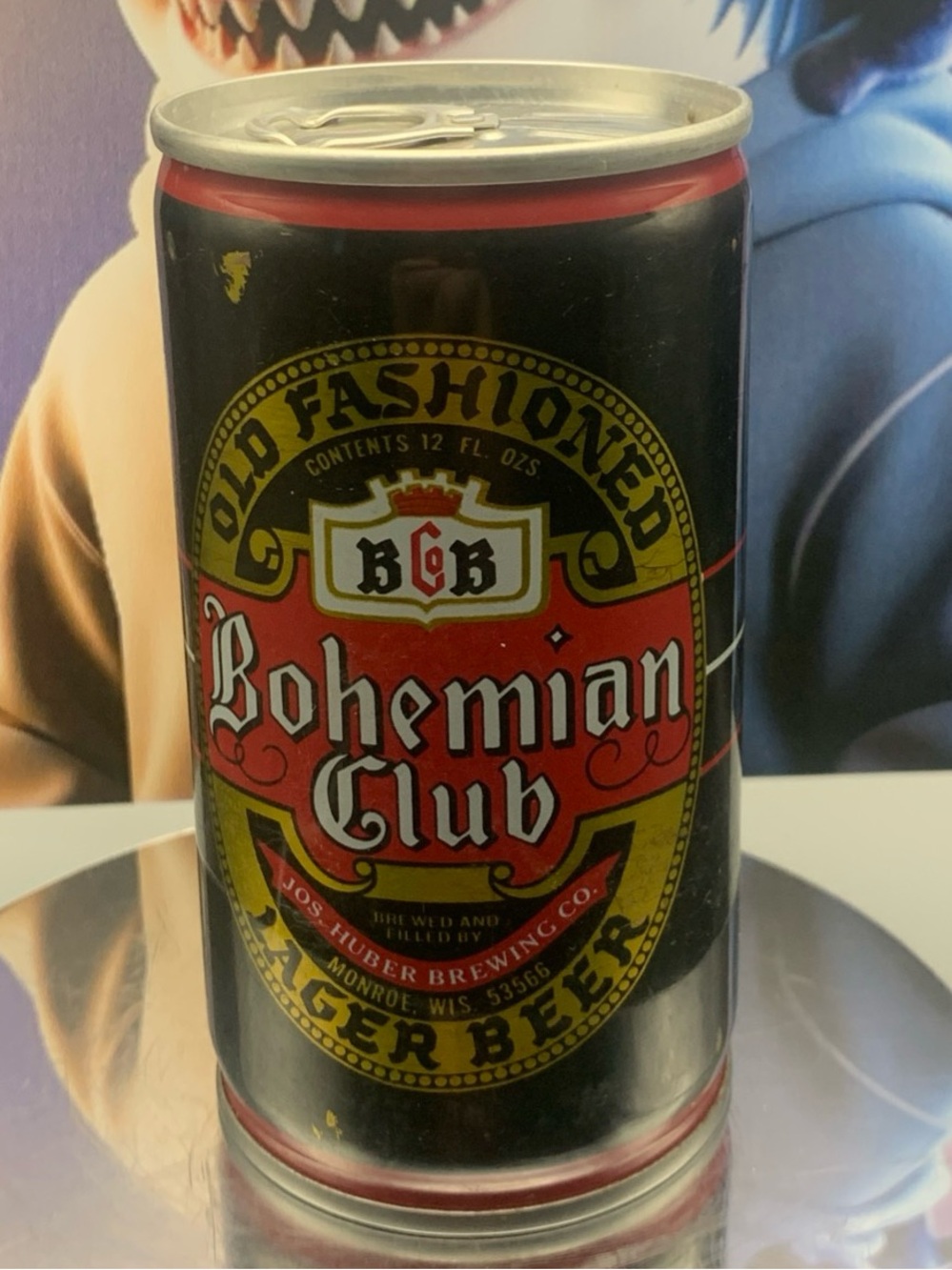 Vintage Beer Can Old Fashioned B&B Bohemian Club Lager Beer Pull Tab Empty Steel